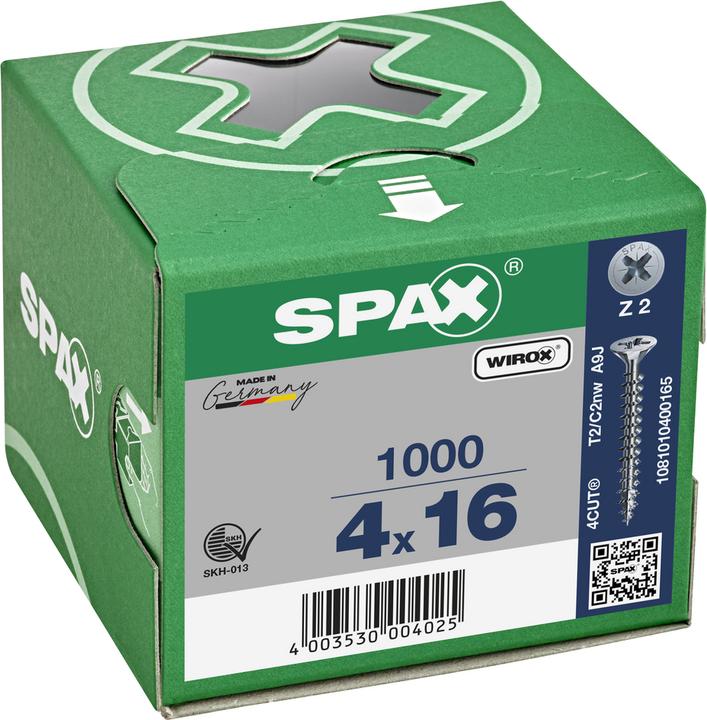 Produktbild Spax Senkmultikopf Kreuzschlitz Z2 Vollgewinde Wirox (1000 Schrauben pro Stück)