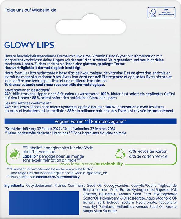 Actual product image LABELLO Glowy Lips Clear (Lip balm, 10 ml)