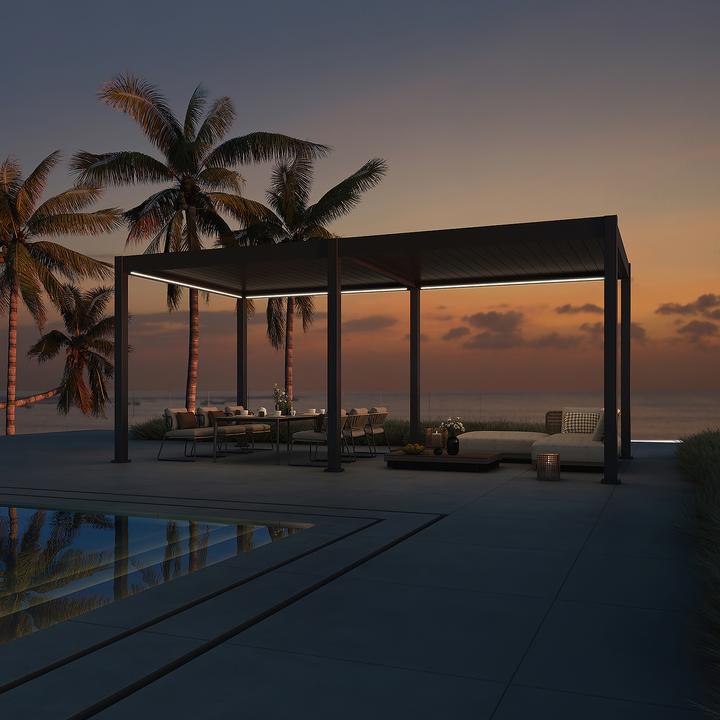 Immagine prodotto Weide Pergola elettrica 3,6x5,3m antracite con LED (530 cm, 360 cm)
