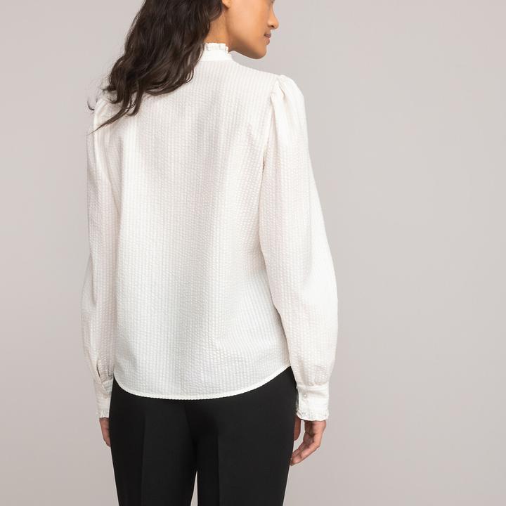 Image du produit La Redoute Collections Blouse à manches longues avec col à volants (32)