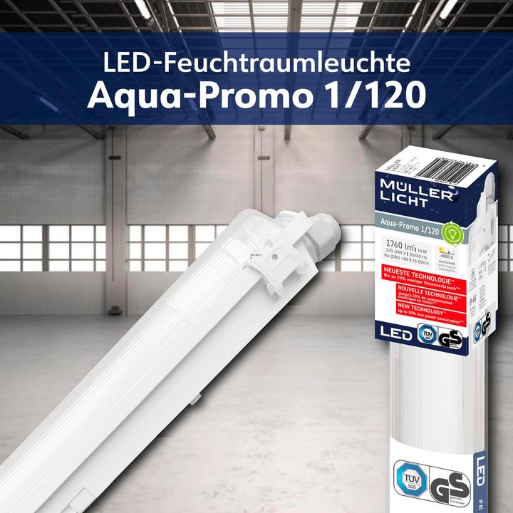 Produktbild Müller Licht FeuchtraumWannenleuchte AquaPromo (1700 lm, G13)
