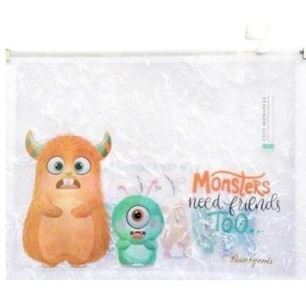 Fresh, Raccoglitore, A4+ Ordner mit Kunststoffreissverschluss Monsters (A4)