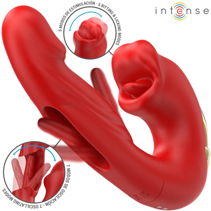 Intense Nathy Doppelvibrator Mit Multifunktions-Stimulierendem Mund Rot