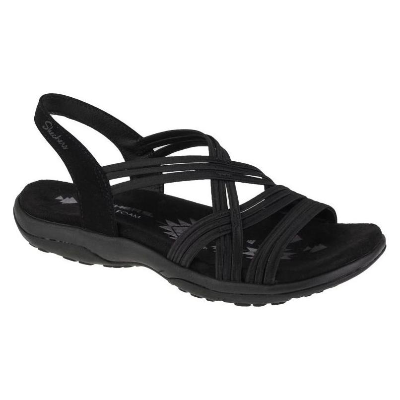 Skechers, Damen, Sandalen, Reggae Slim Simply Stretch Sandalen Schwarz, Schwarz, (42)