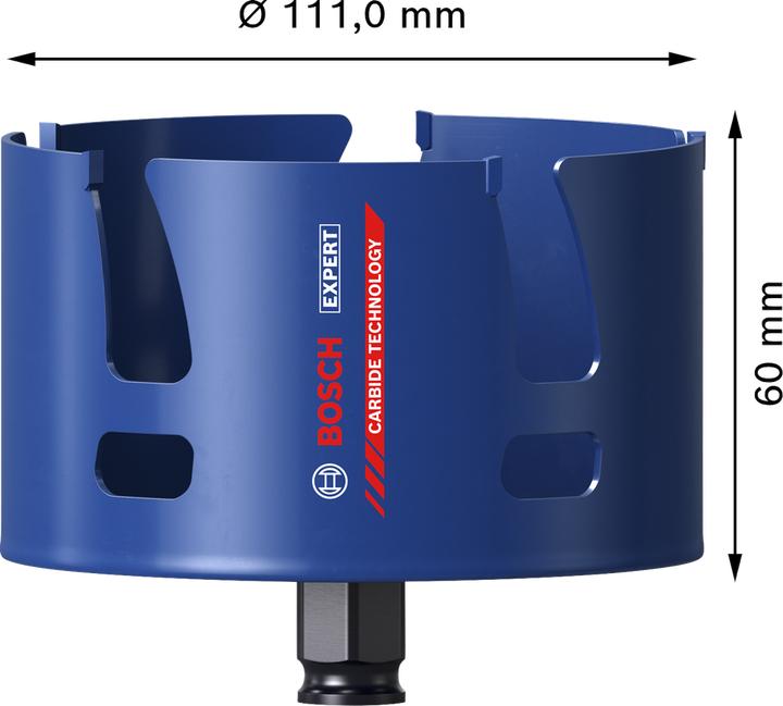 Actual product image Bosch Professional Zubehör Expert Construction Material Lochsäge, 111 x 60 mm (111 millimetres)