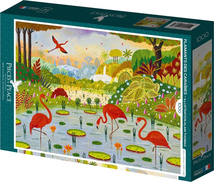 Actual product image Pieces & Peace Puzzle 1000 pieces Caribbean Flamingos (1000 pieces)