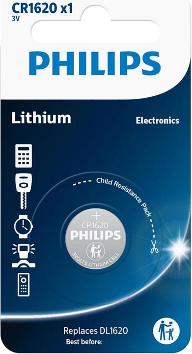 Produktbild Philips CR1620/00B Lithium (1 Stk., CR1620, 70 mAh)