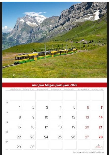 Produktbild Schweizer Eisenbahn 2026 (31.5 x 25 cm, Deutsch, Französisch, Italienisch, Englisch)