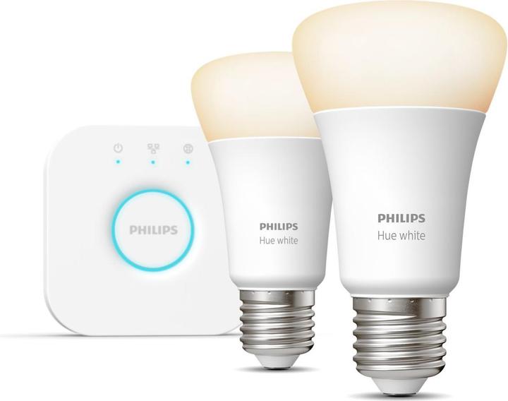 Produktbild Philips Hue White Starter Kit (E27, 9 W, 806 lm, 2 x, F)