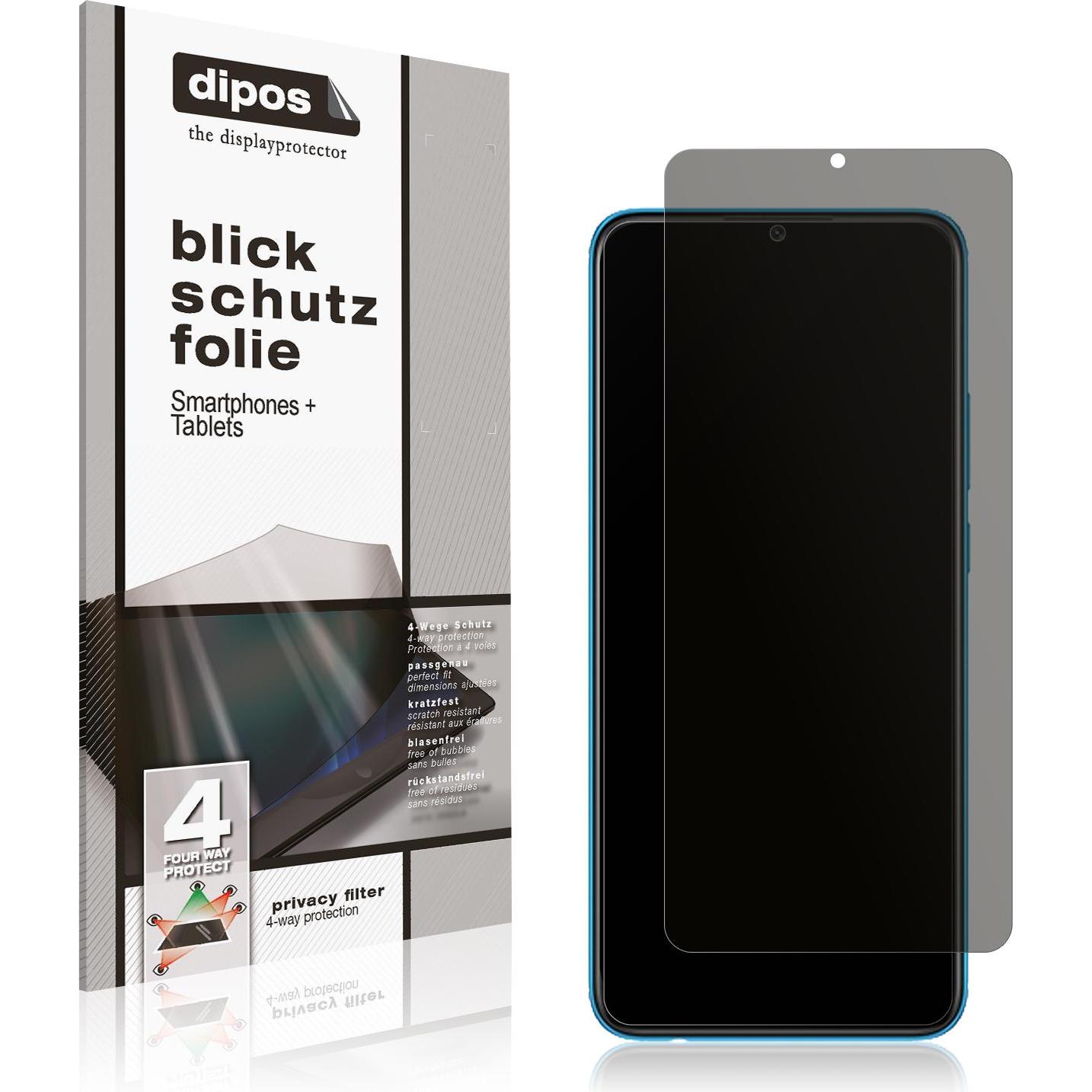 Dipos Blickschutzfolie 4-Way Privacy (1 Stück, Oppo A16e), Smartphone Schutzfolie, Transparent