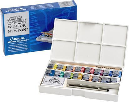 Actual product image Winsor & Newton Cotman watercolour deluxe pocketbox 19pcs