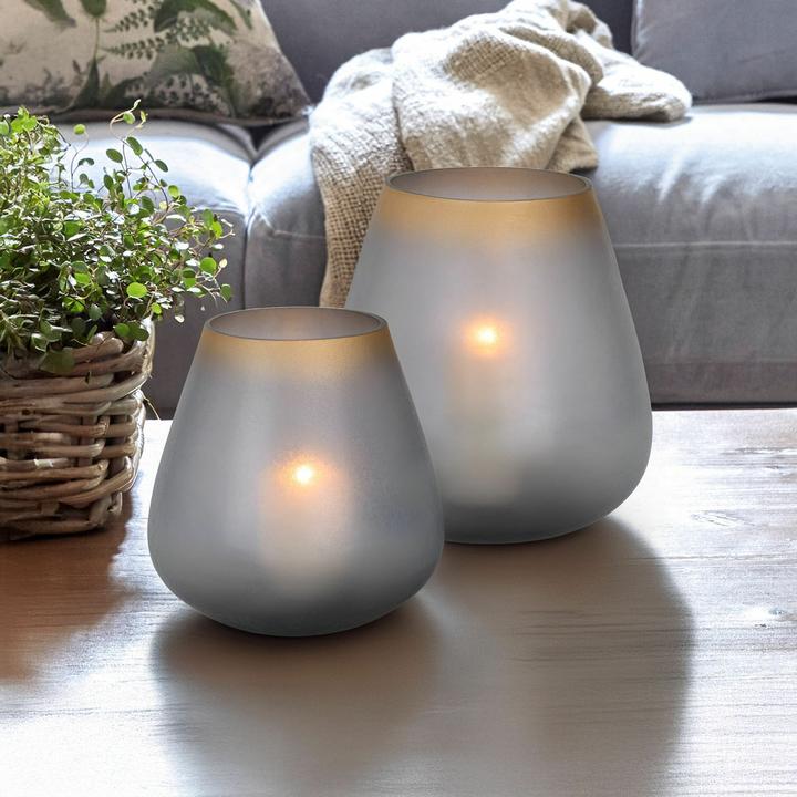 Produktbild Loberon Windlicht 2er Set Nilorav blau (2x)