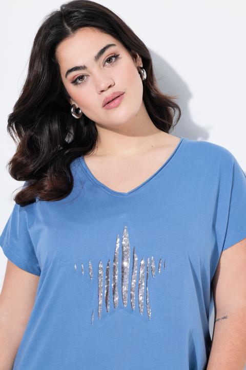 Produktbild Angel of Style T-Shirt, oversized, Pailletten-Stern, Volant (50)