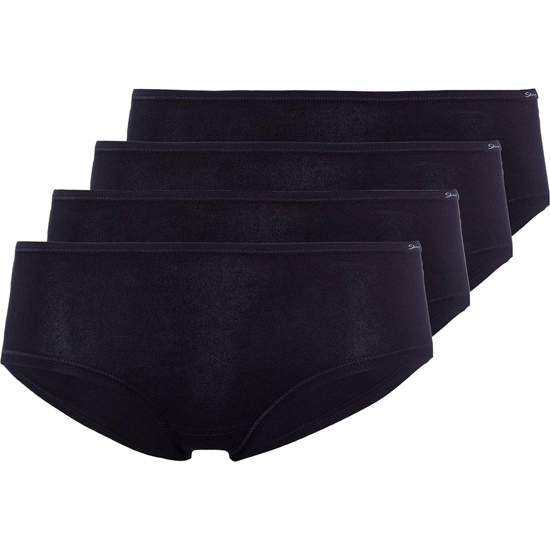 Skiny, Damen, Unterhosen, Slip Casual Bequem sitzend, Schwarz, (L, 4er Pack)