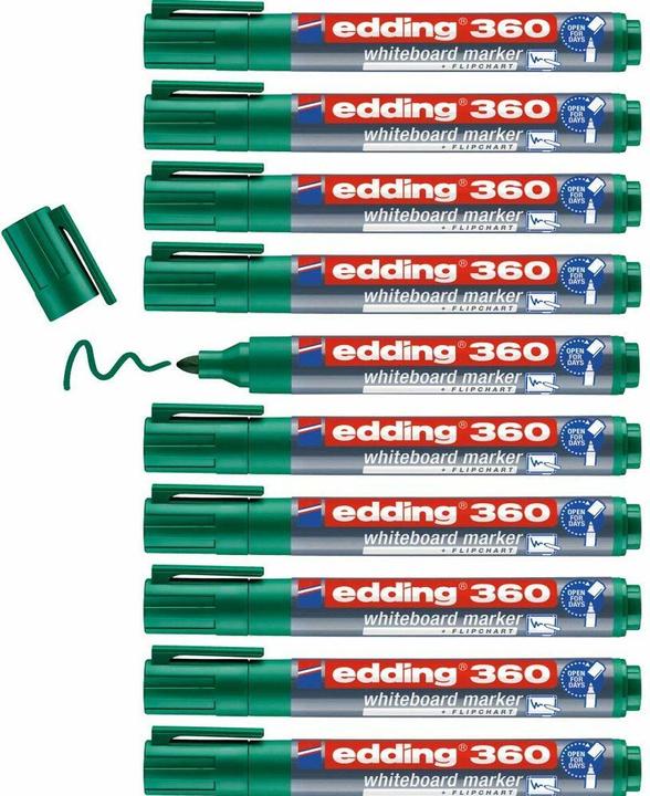 Produktbild Edding Whiteboard Marker 360/363, 10er Set (Grün, 3 mm, 10 x)