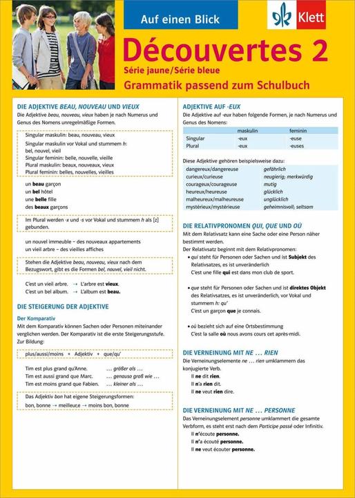 Produktbild Découvertes Série jaune und bleue 2. Grammatik (Deutsch, Französisch, Bettina Malek, 2013)