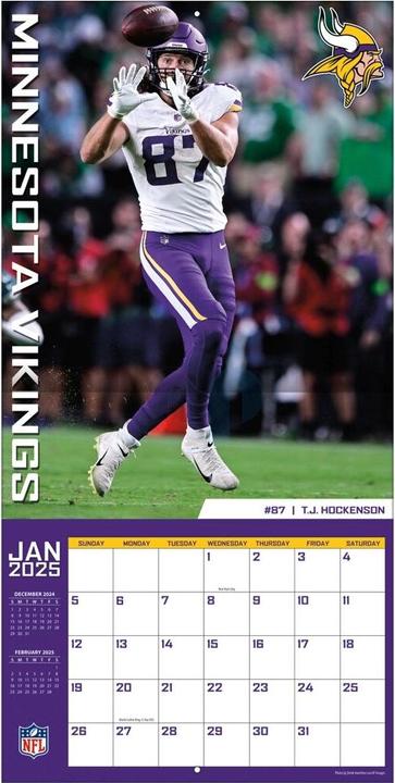 Image du produit NFL - Minnesota Vikings - Calendrier mural de l'équipe 30,5 x 30,5 cm 2025 (30,5 x 30,5 cm, Français, Italien, Espagnol, Allemand, Anglais)
