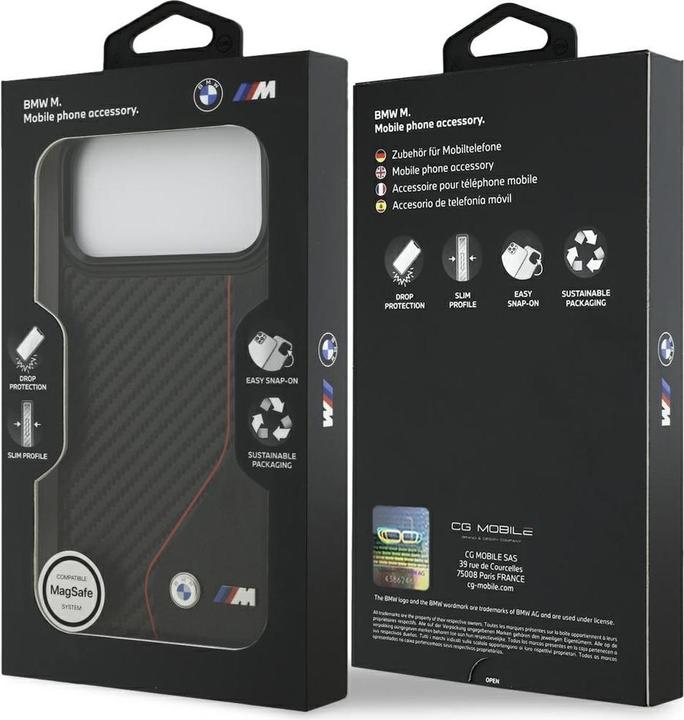Actual product image BMW Case M Carbon Line & Logo MagSafe for iPhone 17 Pro Max red (Apple iPhone 17 Pro Max)