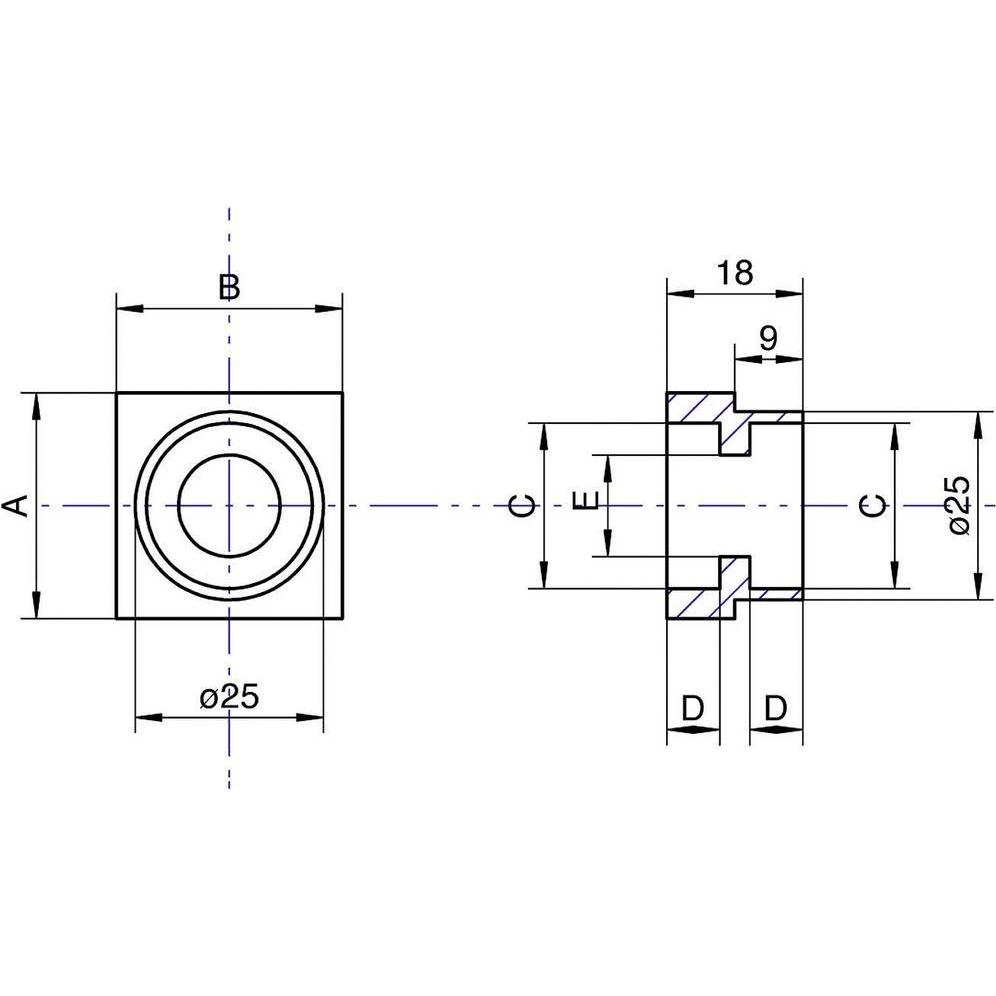 Thumbnail - Reely Doppellagerbock 22 Bohrungs-Ø:
