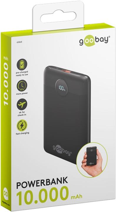 Actual product image Goobay Powerbank compact 10,000 mAh (10000 mAh, 22.50 W, 38.50 Wh)