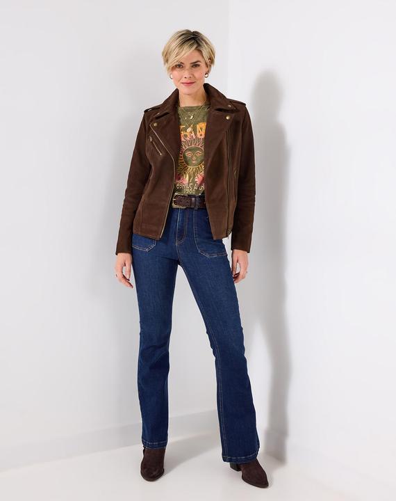 Actual product image Joe Browns Suede Collared Biker Jacket (36)
