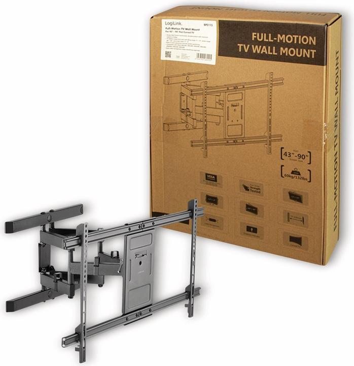Produktbild LogiLink TV-Wandhalterung, 4390", neigbar, schwenkbar, 60 kg max. (Wand, 60 kg, 43" - 90")