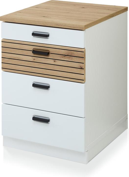 Artisan oak reproduction, Matt black, Oak, White