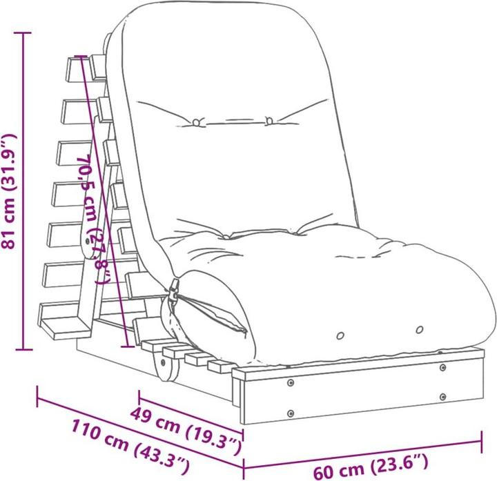 Actual product image vidaXL Futon-Schlafsofa