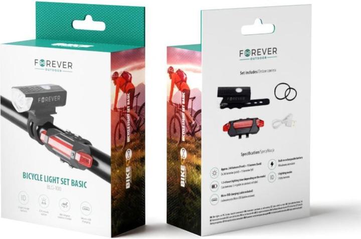 Actual product image Forever Bicycle light set Basic BLG-100 Outdoor (240 lm, 15 lm)