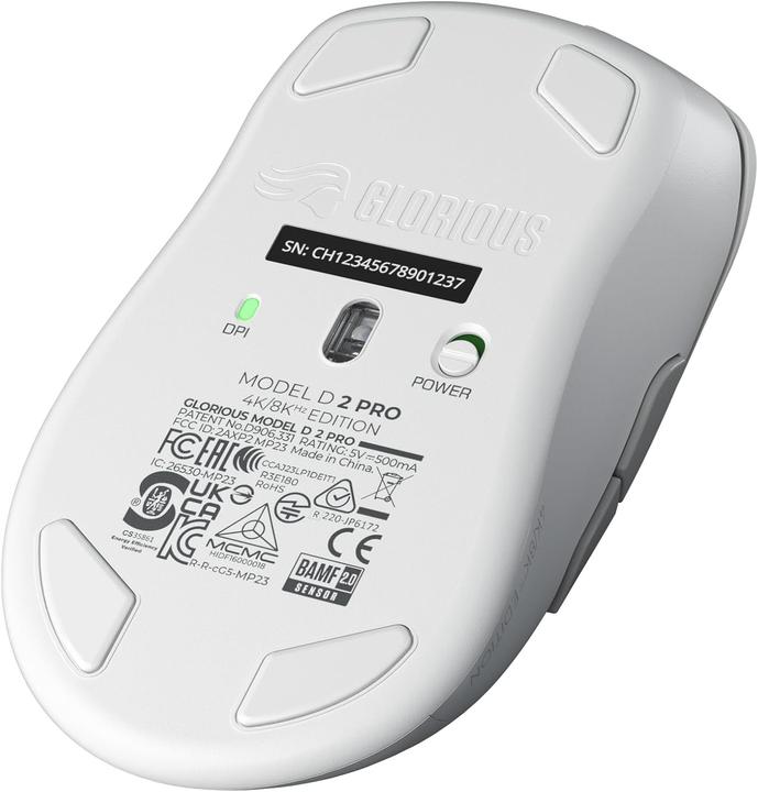 Actual product image Glorious Model D 2 PRO Wireless - 4K/8K Polling - White (Cable, Wireless)