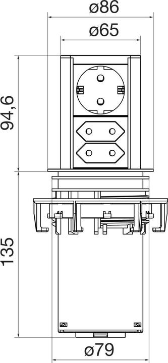 Image du produit Bachmann Unité de prise de courant BACH (2x, CEE 7/3, 2 m)