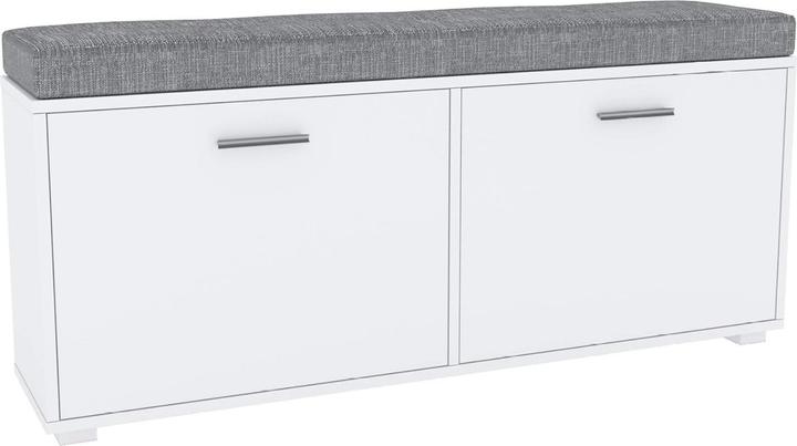 Home123 Schuhschrank PELAGO 120 weiss + grau