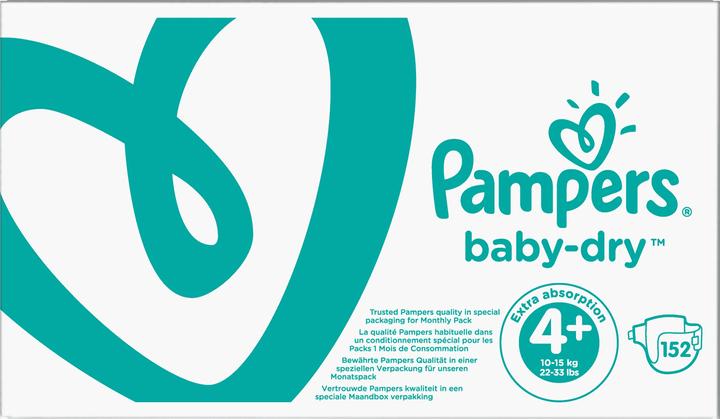 Productafbeelding Pampers Baby-Dry (Maat 4+., Maandelijks pakket, 152 Stuk)
