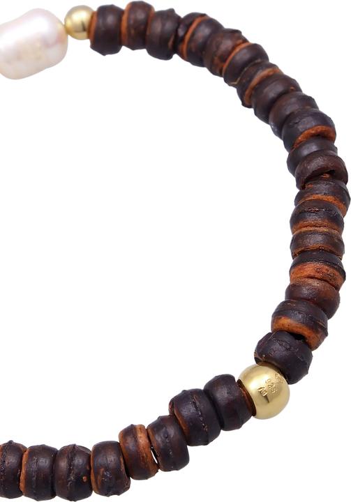 Produktbild Elli PREMIUM Armband Kokosnuss Perlen Süsswasserperlen 925 Silber (16 cm, 925 Sterling Silber vergoldet, Süsswasserzuchtperlen, No stone, Plastik)