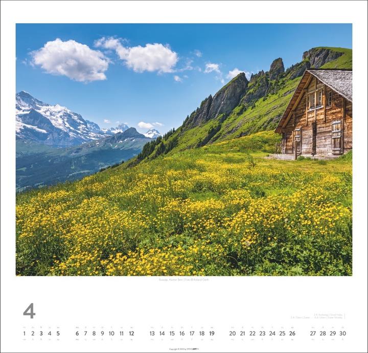 Produktbild Schweiz Kalender 2026 - Schönste Landschaften und Ansichten (48 x 46 cm, Harter Einband, Deutsch)