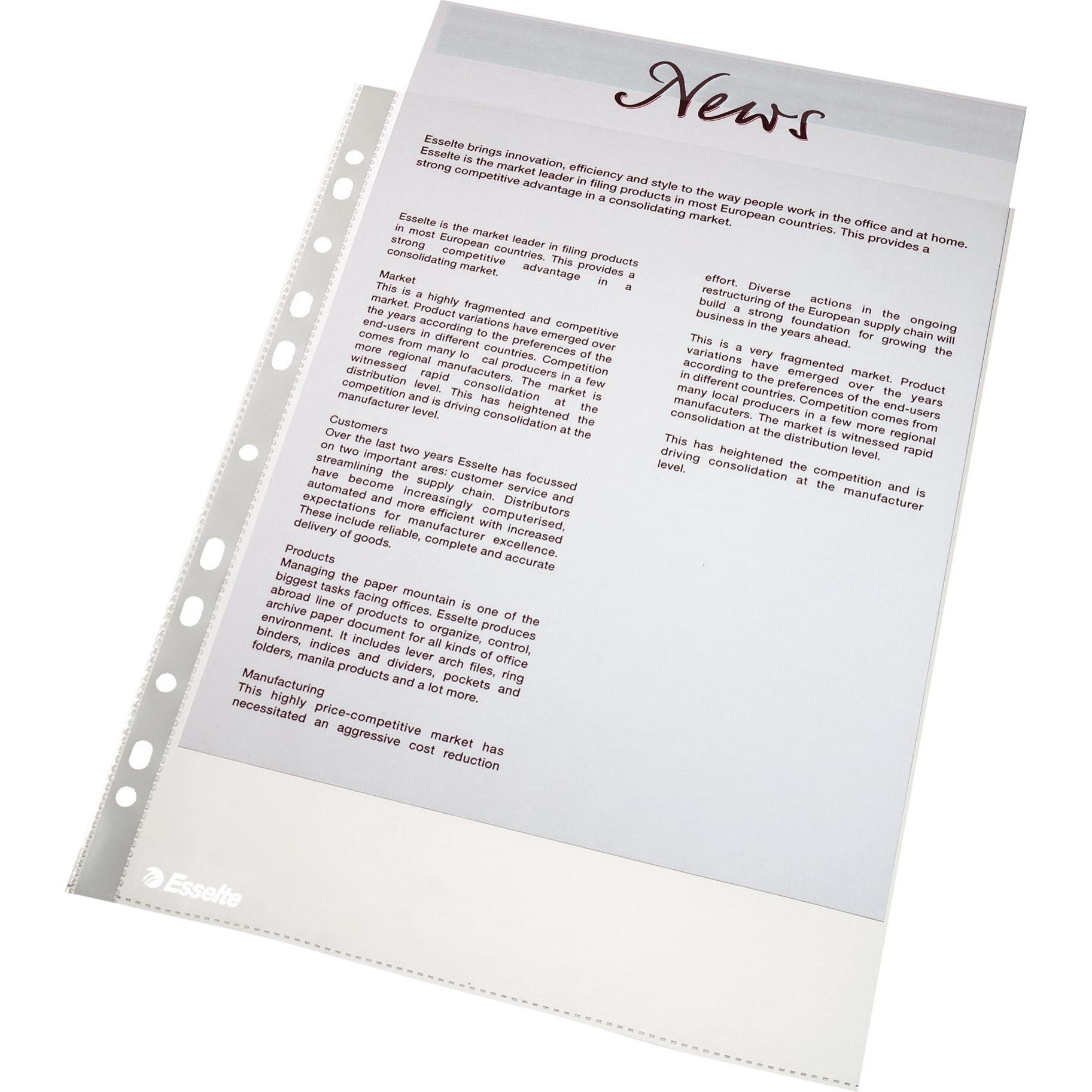 Leitz, Mappe, Prospekthuelle A4 oben offen Prospekthlle Esselte, A4, oben offen, PP Folie, genarbt (A4, 1 x)