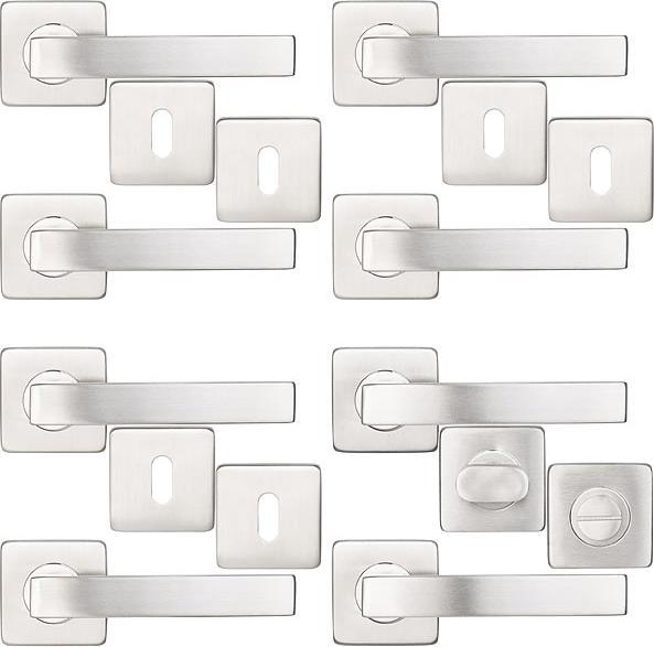 Actual product image AGT Set of 4 stainless steel door fittings (Door handle)