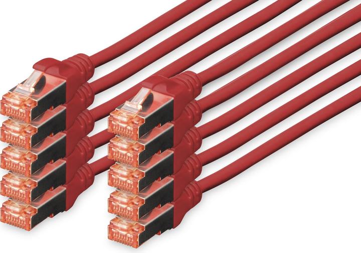 Produktbild Digitus CAT6 S-FTP Patchk.,0,25m, Rot (S/FTP, CAT6, 0.25 m)