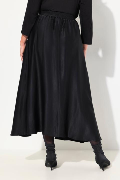 Immagine prodotto Ulla Popken Gonna midi dal taglio svasato in raso con cintura elastica e laccetto (60)