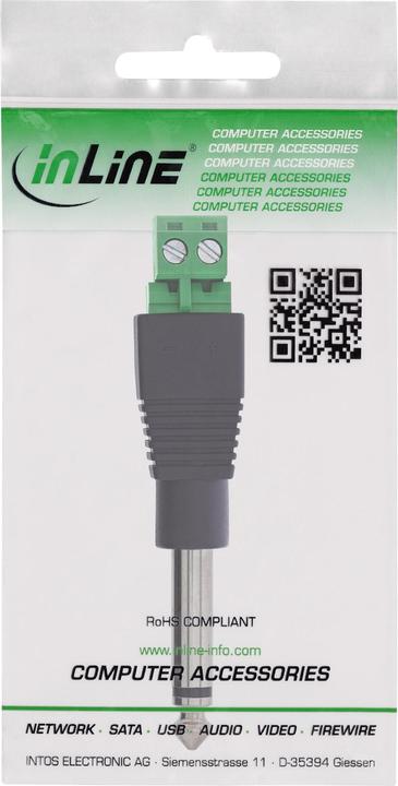 Actual product image InLine ® 6,35mm Klinkenstecker an Terminalblock, Mono, 2-polig