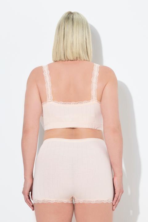 Immagine prodotto Ulla Popken Bustier in confezione doppia con orli con pizzo e jersey a punto ajour (Confezione da 2, 60 H)