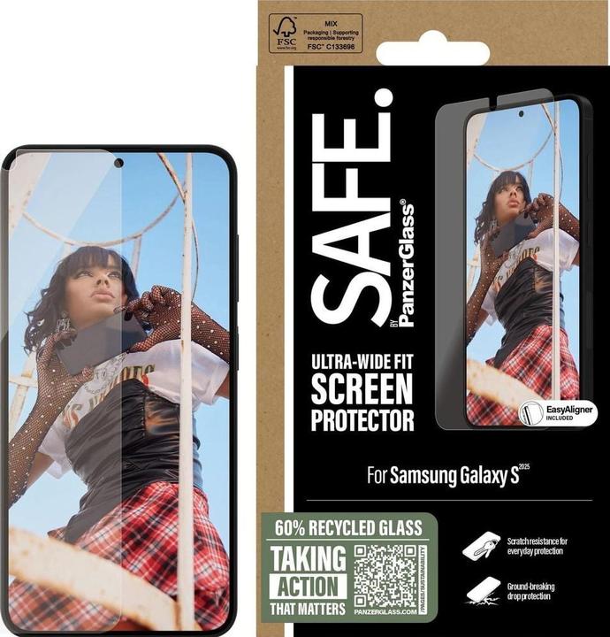 Actual product image PanzerGlass Ultra Wide Fit screen protector (1 Piece, Samsung Galaxy S25)