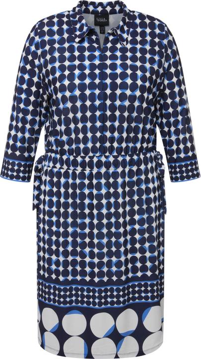 Produktbild Ulla Popken Midikleid, Punkte-Mix, Hemdkragen, 3/4-Arm (50, 52)