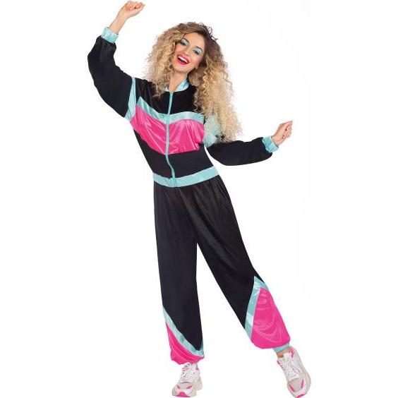Thumbnail - Amscan Erwachsenenkostüm 80s Shell Suit schwarz Grösse S (S)