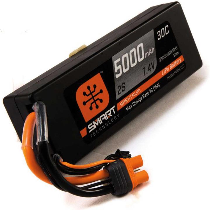 Actual product image Spektrum LiPo Battery 5000mah 2S 7.4V Smart LiPo 30C, Hardcase, iC3 (7.40 V, 5000 mAh)