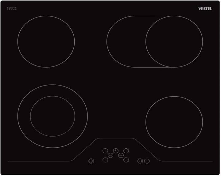Actual product image Vestel VEA24046 (59 cm, Glass ceramic hob)