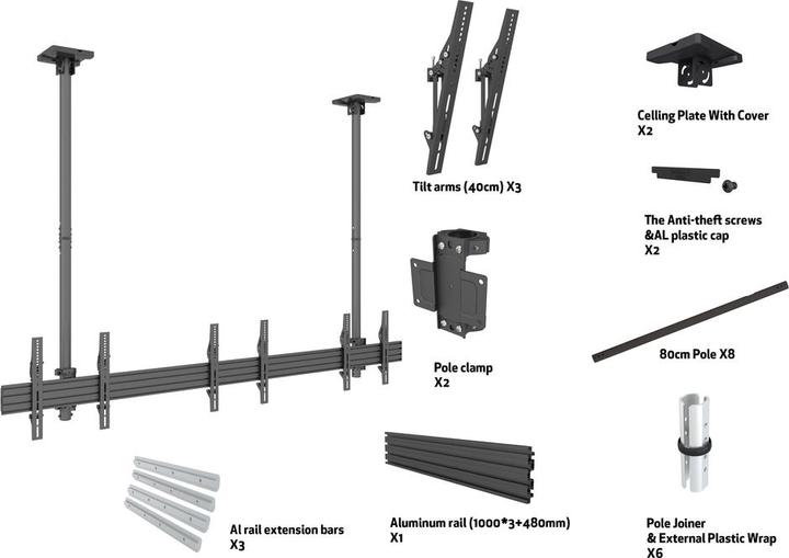 Image du produit Multibrackets M Ceiling Mount Pro MBC3X1U