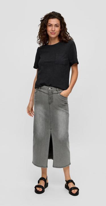 Actual product image S.Oliver T-Shirt Meliertes T-Shirt mit fixiertem Ärmel-Umschlag und Brusttasche (34)