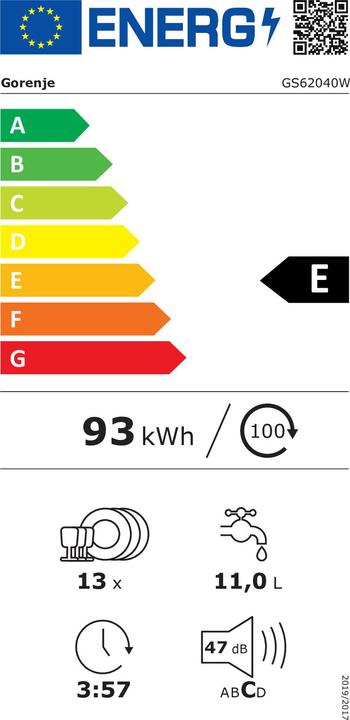 Energy Label Gorenje GS 62040 W