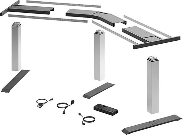 Hettich LegaDrive Systems Tischgestell-Set 135°-Winkel silber, graphitgrau
